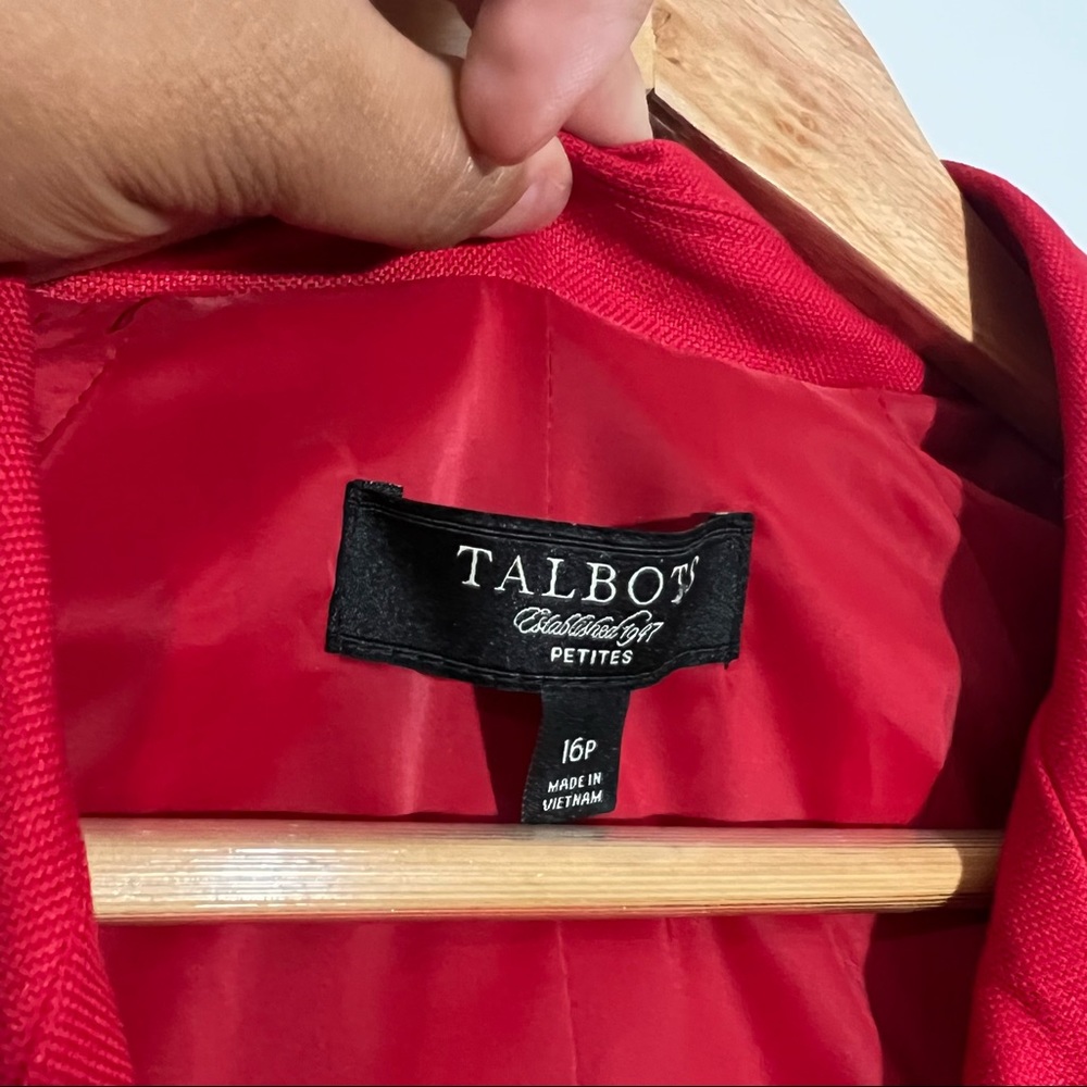 New Talbots Red Cotton/Linen Blend Jacket Size 16 Petite - Picture 6 of 9